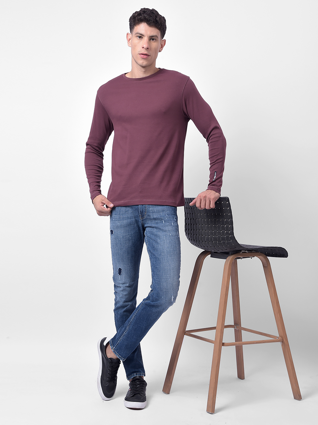 Numero Uno Men Mid Blue Mid Blue Skinny Fit Low Rise Sustainable Jeans